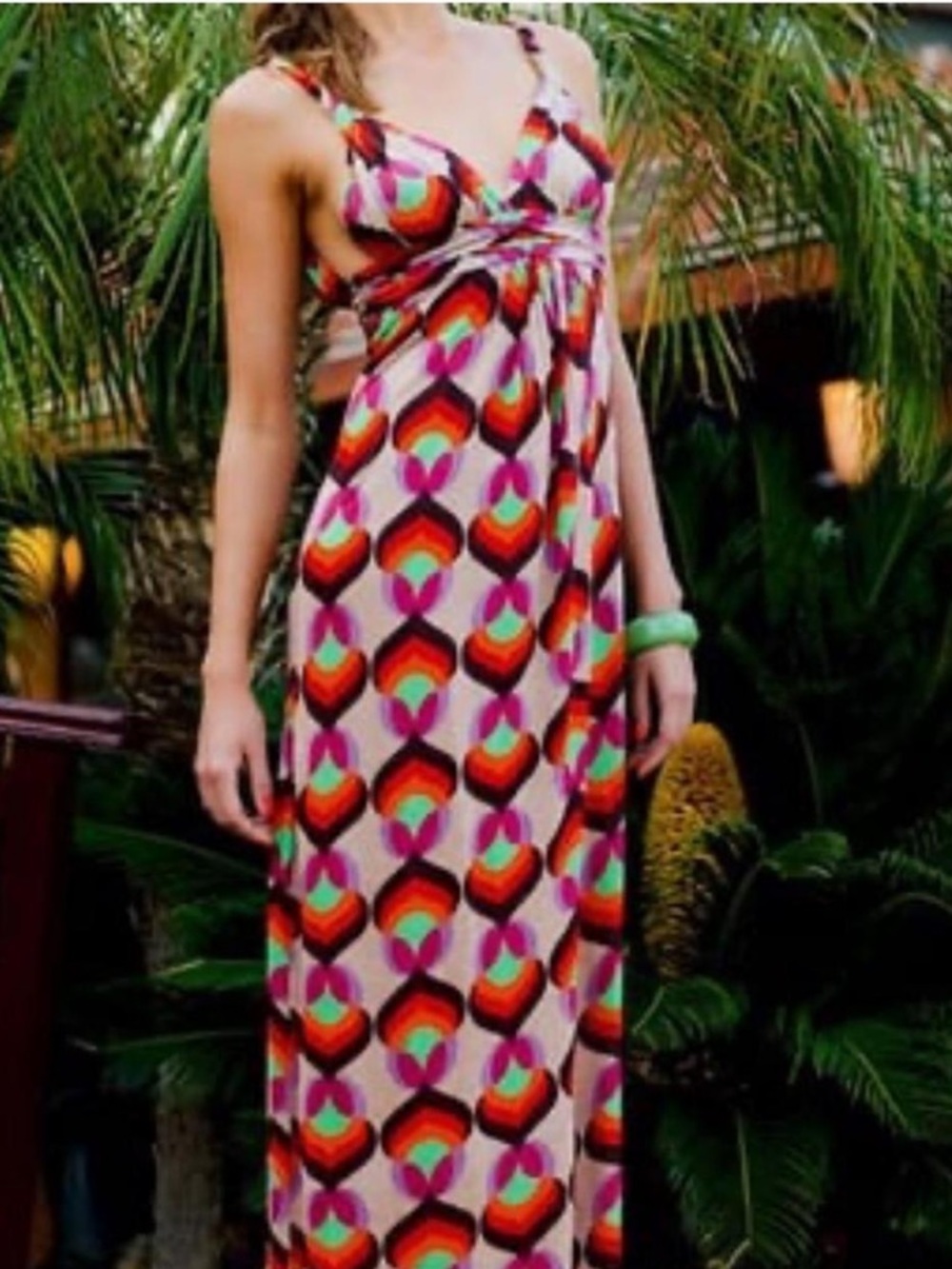 T-Bags Multicolor Geometric Maxi Dress